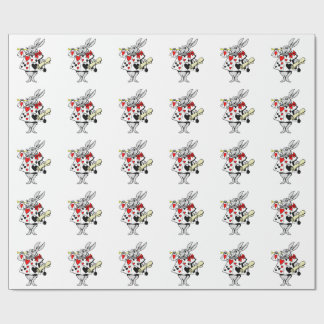 WHITE RABBIT MOTIF FROM ALICE IN WONDERLAND WRAPPING PAPER