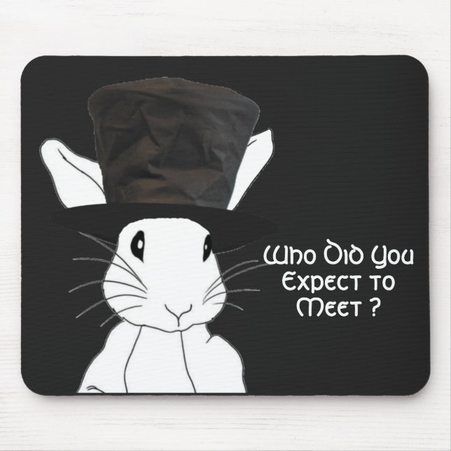 White Rabbit Mouse Pad (Front)