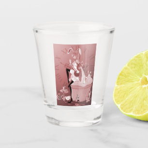 White Rabbit on Cupcake Shot Glass