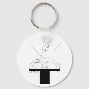 White Rabbit Out of a Top Hat Keychain