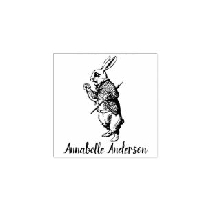 White Rabbit Personalise Rubber Stamp