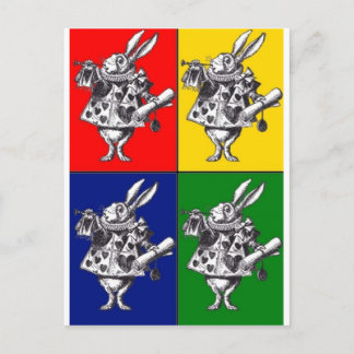 White Rabbit Pop Art Postcard