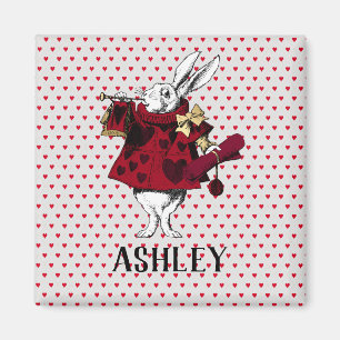 White Rabbit Queens Garb Personalised Magnet