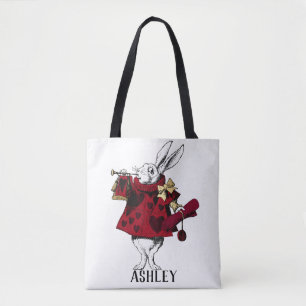 White Rabbit Queens Garb Personalised  Tote Bag