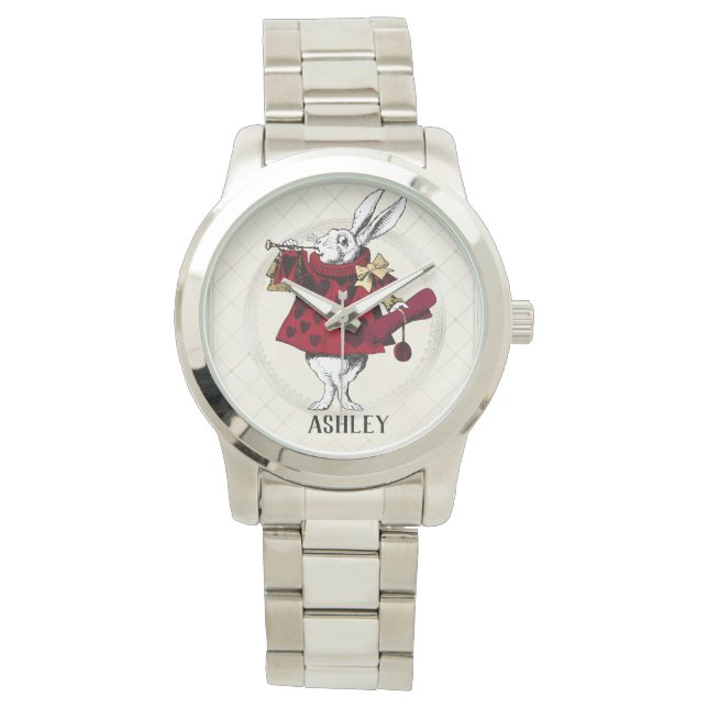 White Rabbit Queens Garb Personalised  Watch (Front)
