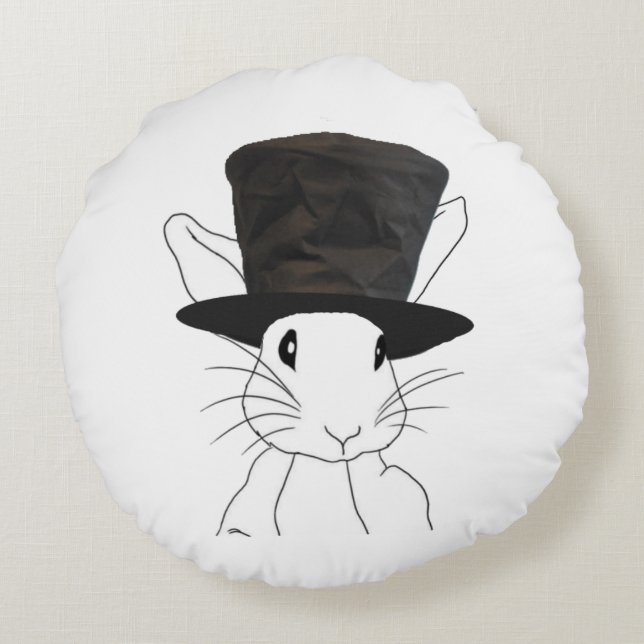 White Rabbit Round Cushion (Back)
