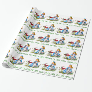 White Rabbit Rushes by Alice, "i'm Late, I'm Late" Wrapping Paper