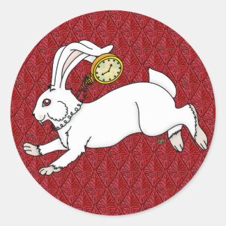 White Rabbit Stickers Red BG