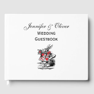 White Rabbit Trumpeter Alice Adv in Wonderland Guest Book