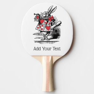 White Rabbit Trumpeter Alice Adv in Wonderland Ping Pong Paddle