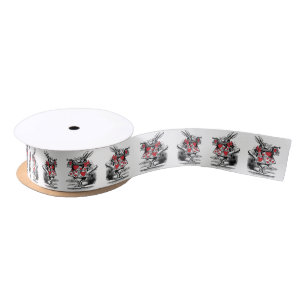 White Rabbit Trumpeter Alice Adv in Wonderland Satin Ribbon