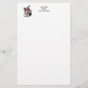 White Rabbit Trumpeter Alice Adv in Wonderland Stationery