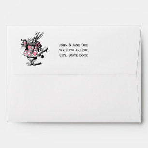 White Rabbit Trumpeter Alice Adv Wonderland Pink Envelopes