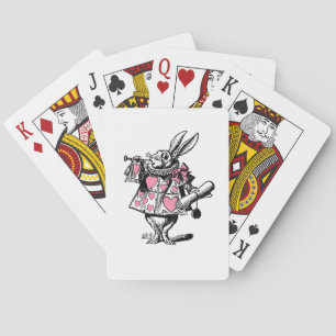 White Rabbit Trumpeter Alice Adv Wonderland Pink Playing Cards