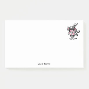 White Rabbit Trumpeter Alice Adv Wonderland Pink Post-it Notes