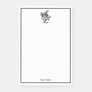 White Rabbit Trumpeter Alice Adv Wonderland Pink Post-it Notes