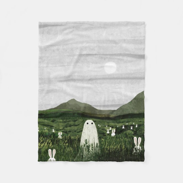 White Rabbits Fleece Blanket (Front)