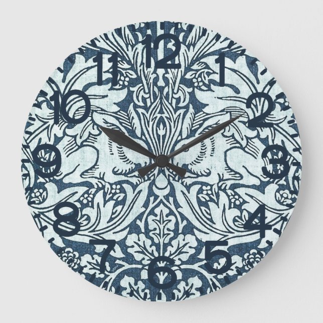 White Rabbits - William Morris Large Clock (Front)