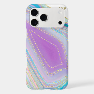 *~* White Rainbow Agate Gold Glitter Pastel