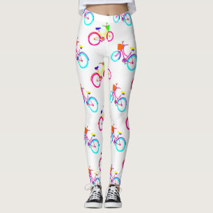 white rainbow bikes colourful bicycles leggings