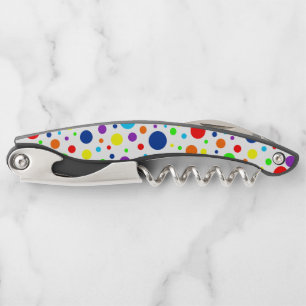 White Rainbow Spots Corkscrew