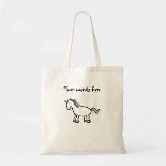 White rainbow unicorn tote bag