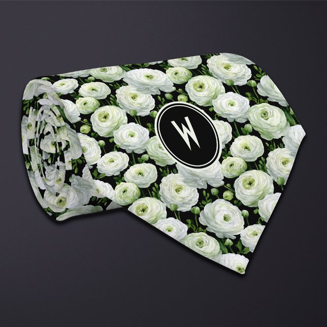 White Ranunculus Floral  Tie (Creator Uploaded)