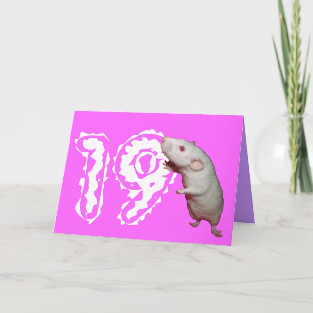white rat 19th birthday card (Front)
