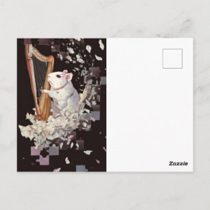 White Rat Fantasy Postcard – Elegant & Minimal