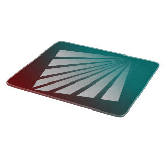 White rays on burgundy teal cutting board