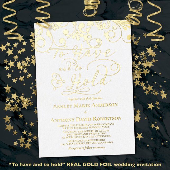 White Real Gold Foil To Have To Hold Heart Wedding (Creator Uploaded)