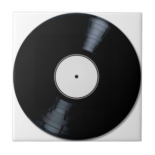 White Record Label Tile