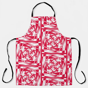 White red abstract illusion  apron