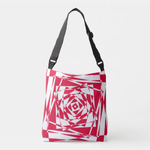 White red abstract illusion  crossbody bag