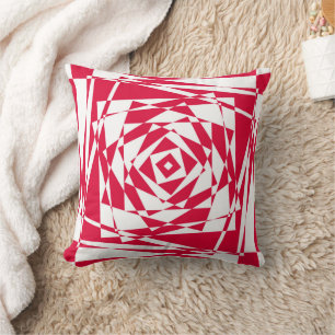 White red abstract illusion cushion