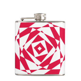 White red abstract illusion  hip flask