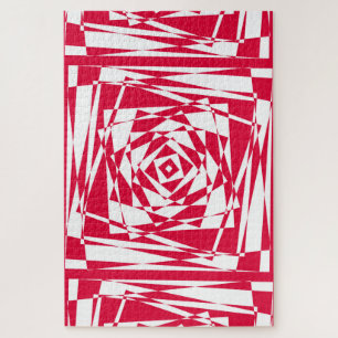White red abstract illusion jigsaw puzzle