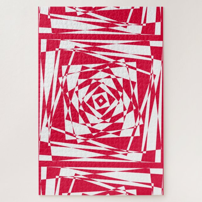 White red abstract illusion  jigsaw puzzle (Vertical)
