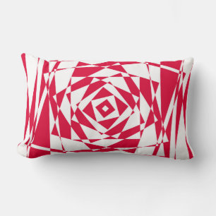White red abstract illusion lumbar cushion