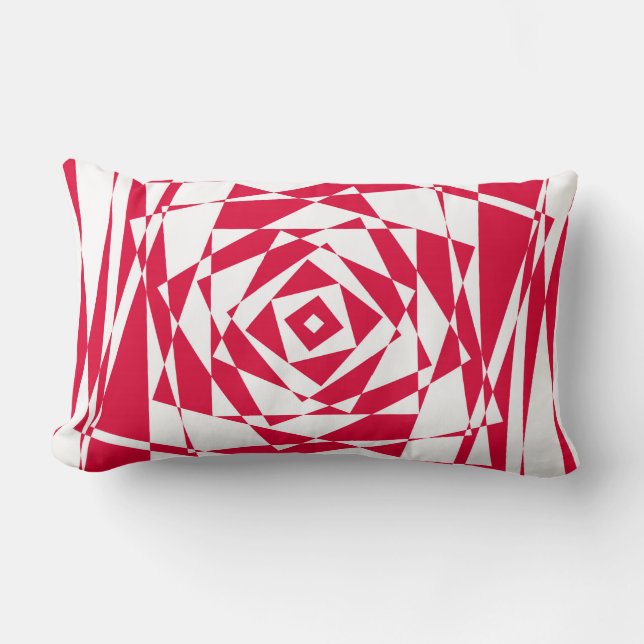 White red abstract illusion  lumbar cushion (Front)