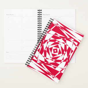 White red abstract illusion planner