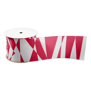 White red abstract illusion satin ribbon