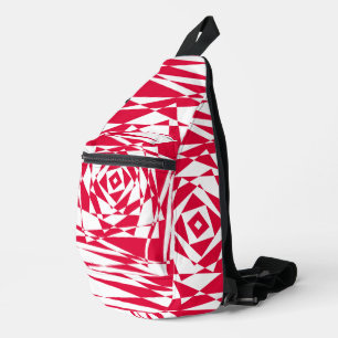 White red abstract illusion  sling bag