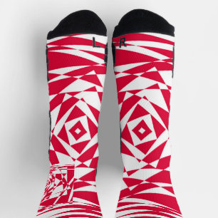 White red abstract illusion  socks