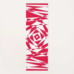 White red abstract illusion yoga mat