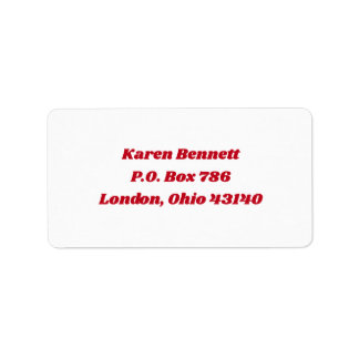 White & Red Address Label