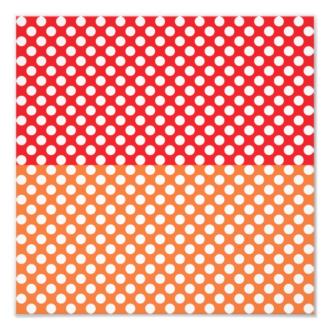 White, Red and Orange Polka Dot Photo Print (Front)