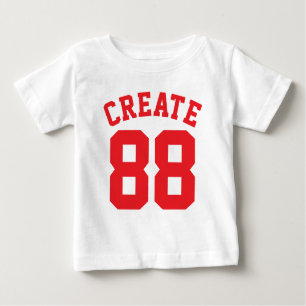White & Red Baby   Sports Jersey Design Baby T-Shirt