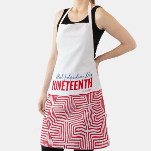 White Red Black Independence Day JUNETEENTH Apron