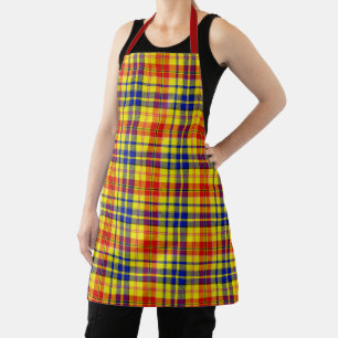 White Red Blue Plaid Tartan Design  Apron